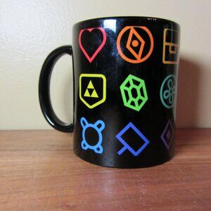 14 oz zelda black mug zeldathon icons NWT (W4003)